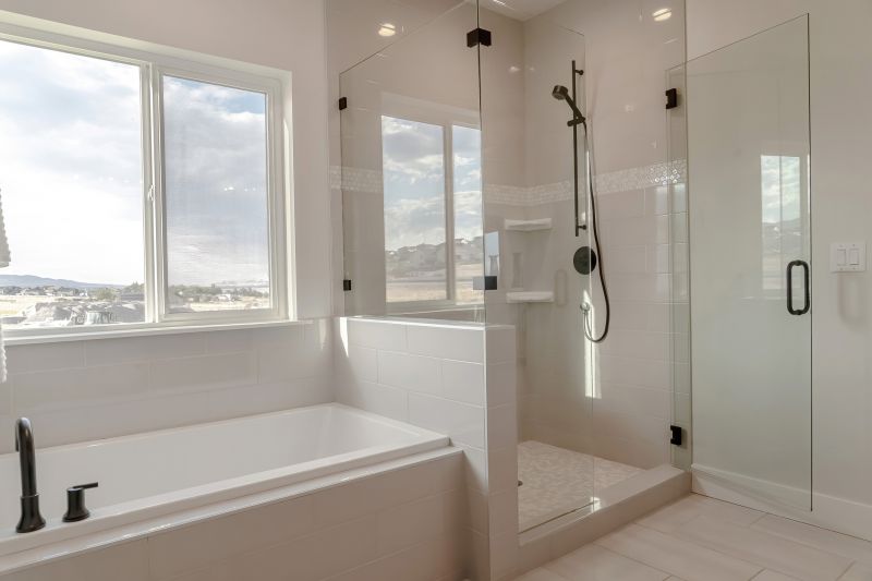 Elegant Glass-Enclosed Bathtub